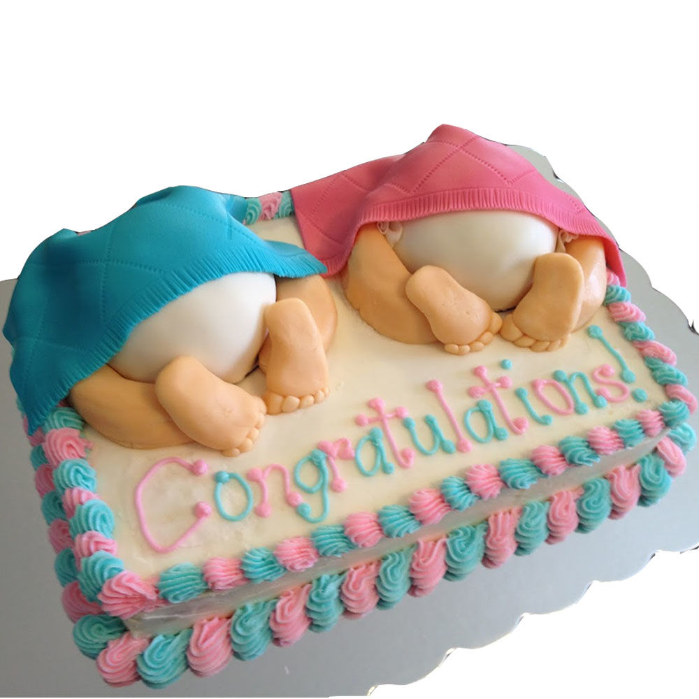 Twin baby theme cake – Crave by Leena