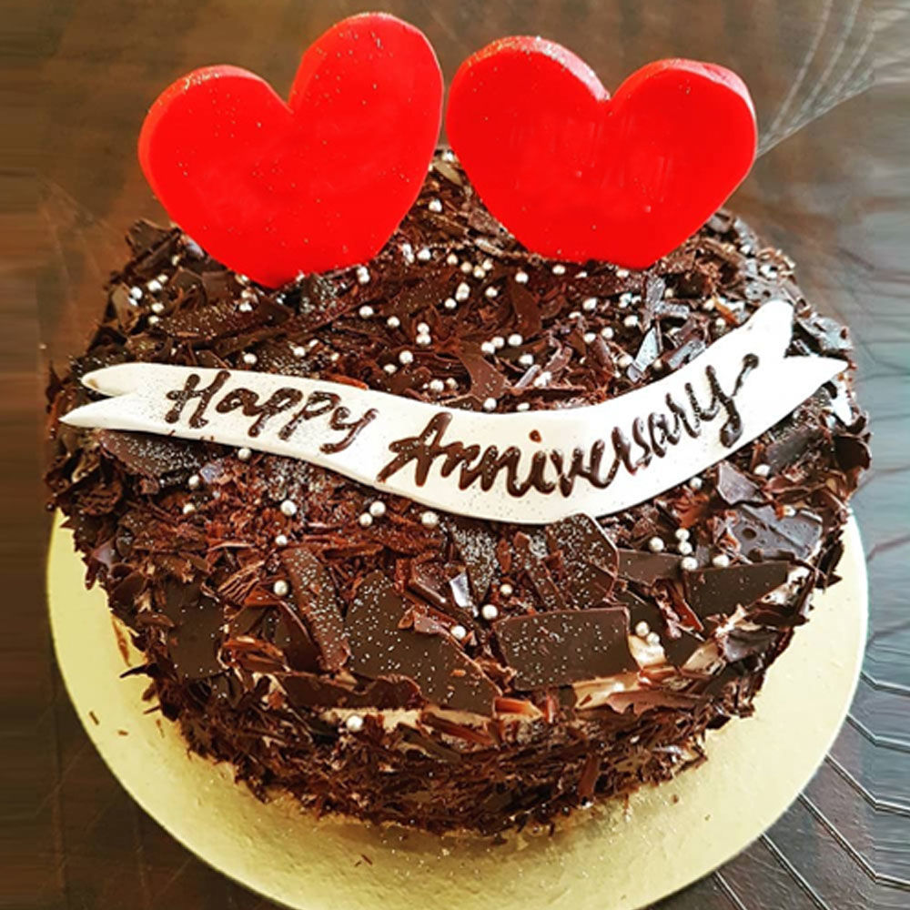 Buy Anniversary Cream Cake Heart Shape | FaridabadCake