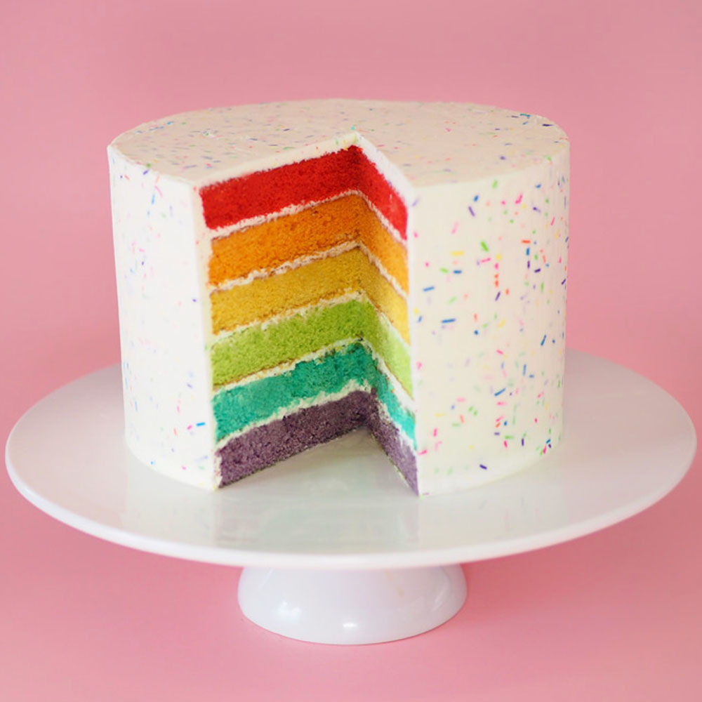 Pride Cake Recipe - Rainbow Layer Cake with Fluffy Vanilla Buttercream