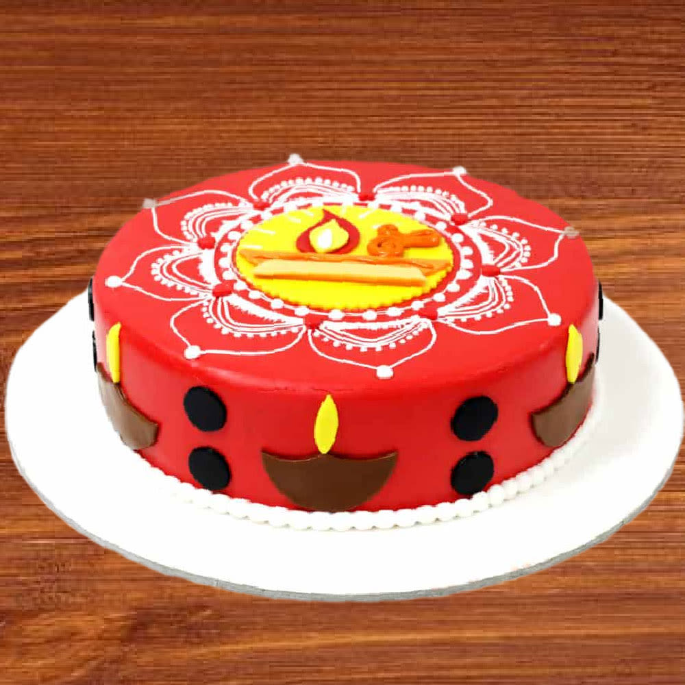 Diwali Diya Rangoli Cake Half kg : Gift/Send Diwali Gifts Online HD1146910  |IGP.com