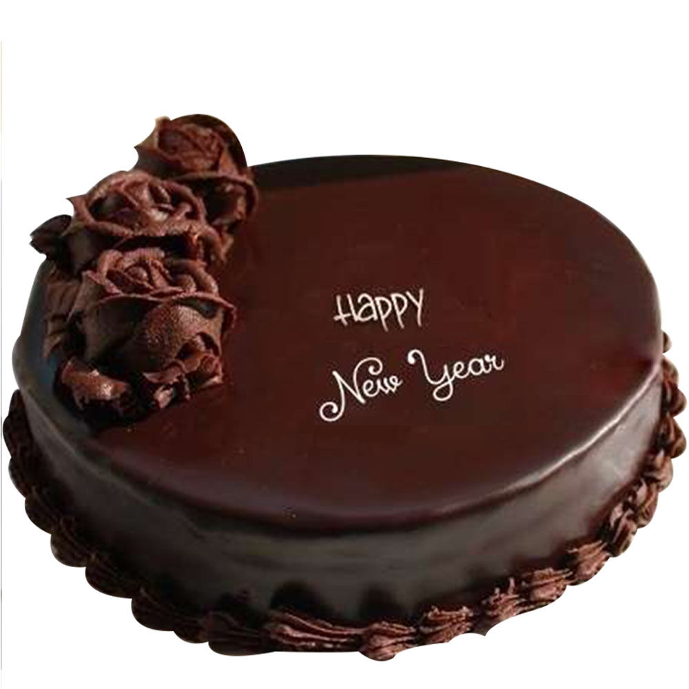 Online Cake Delivery | New Year Plain Chocolate Cake | Winni ...
