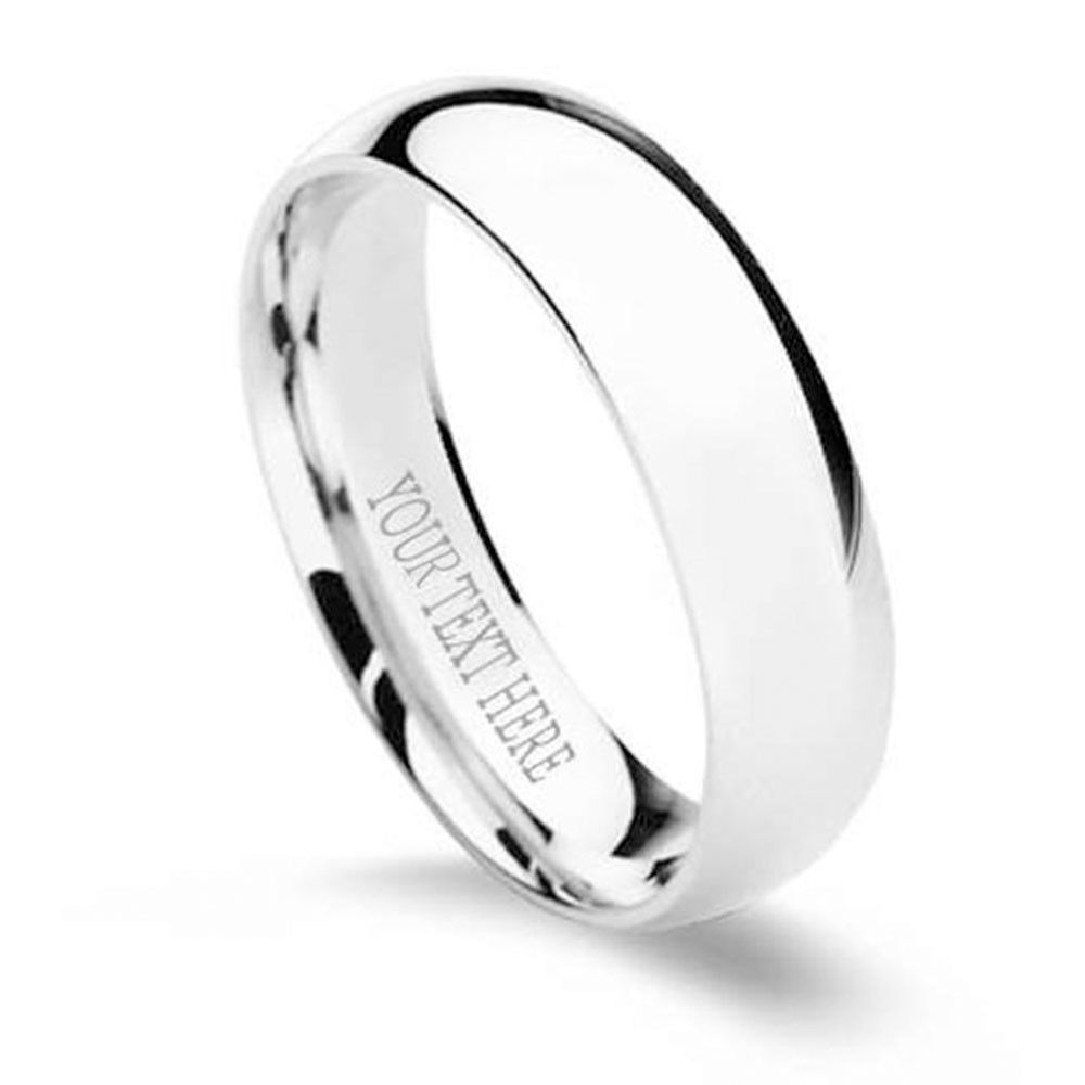 Amazon.com: Personalize Engrave Groom and Bride Matt Beveled Edge Plain  Wedding Band Gold Titanium Rings Set Comfort Fit Valentine Day Gift:  Clothing, Shoes & Jewelry