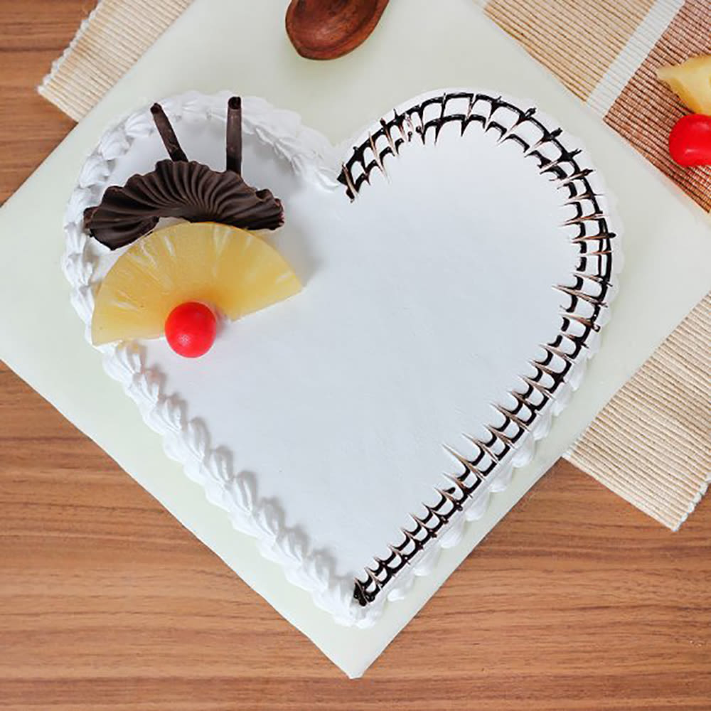 Order Online Pineapple Valentines Heart Cake - Winni.in | Winni