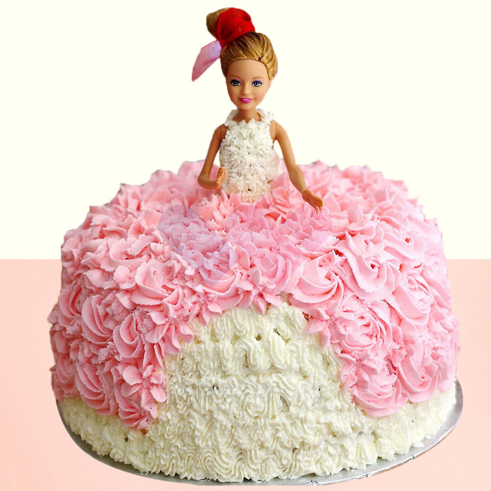 Barbie Doll Rosette Cake | Birthday Cake In Dubai | Cake Delivery – Mister  Baker