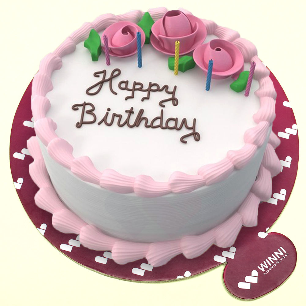 Online Cake Delivery | Vanilla Birthday Cake | Winni.in | Winni.in