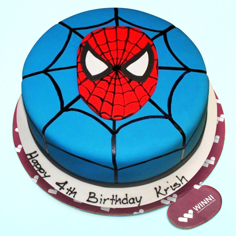 Blue and Red Spiderman Theme Cake - Dough and Cream-mncb.edu.vn