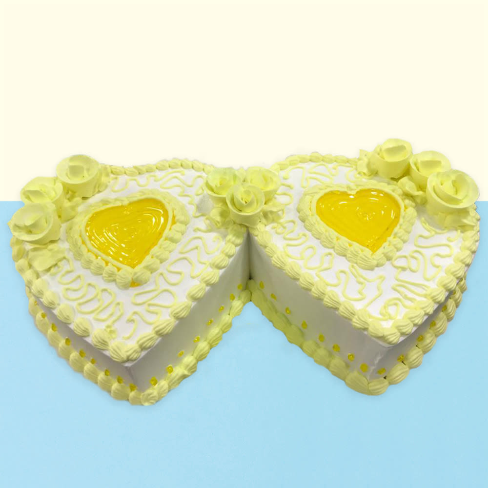 Buy Special Couple Pineapple Double Heart Shape Cake Online- Winni ...