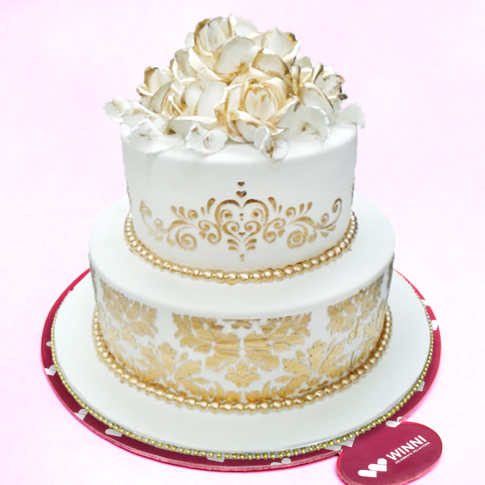 Snow Icing Wedding Cake | Buy, Order or Send Online | Winni.in ...