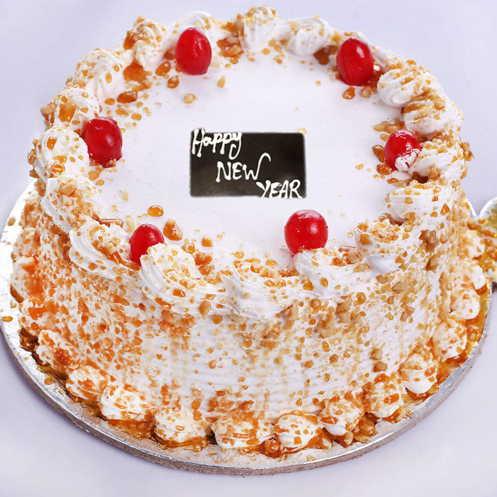 Send Online Happy New Year Butterscotch Cake To Your Loved Ones ...