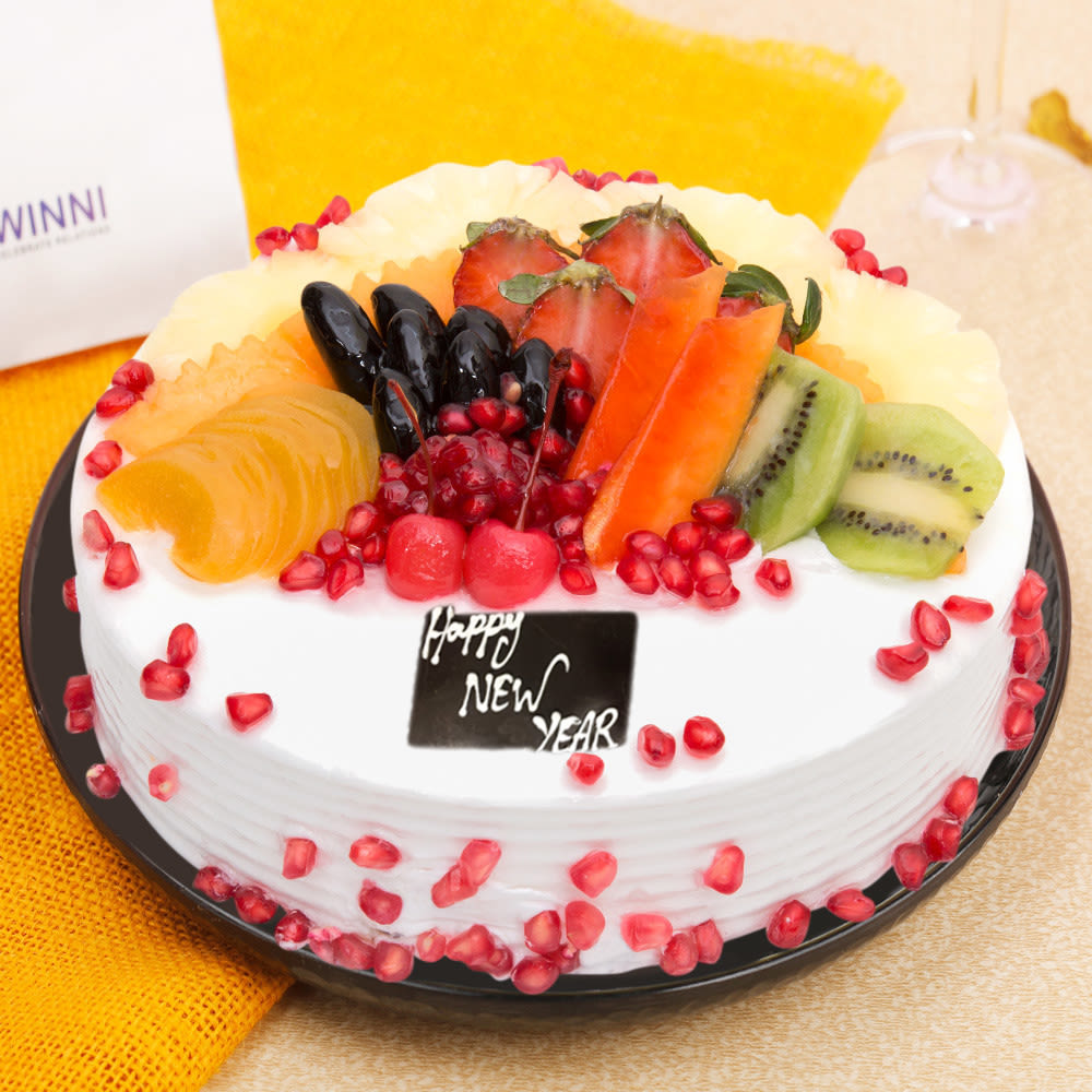 Send Mix fruit cake with happy birthday topper Online | Free Delivery |  Gift Jaipur