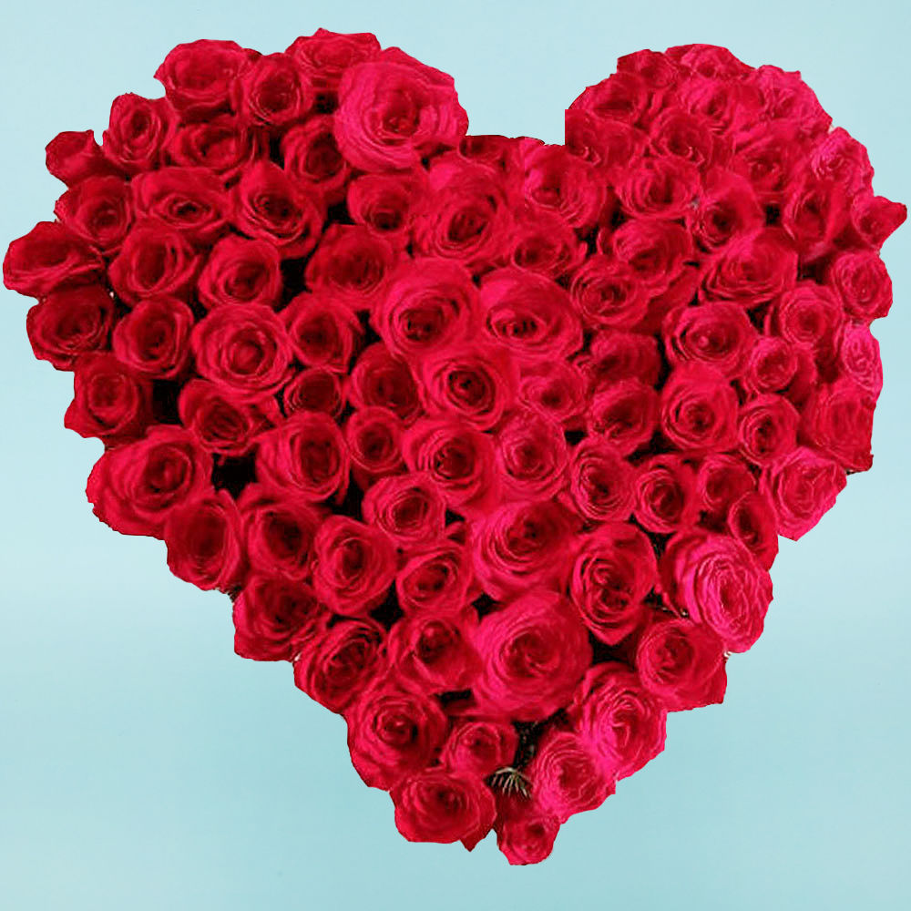 Heart Shape arrangement of Red Roses | Winni.in