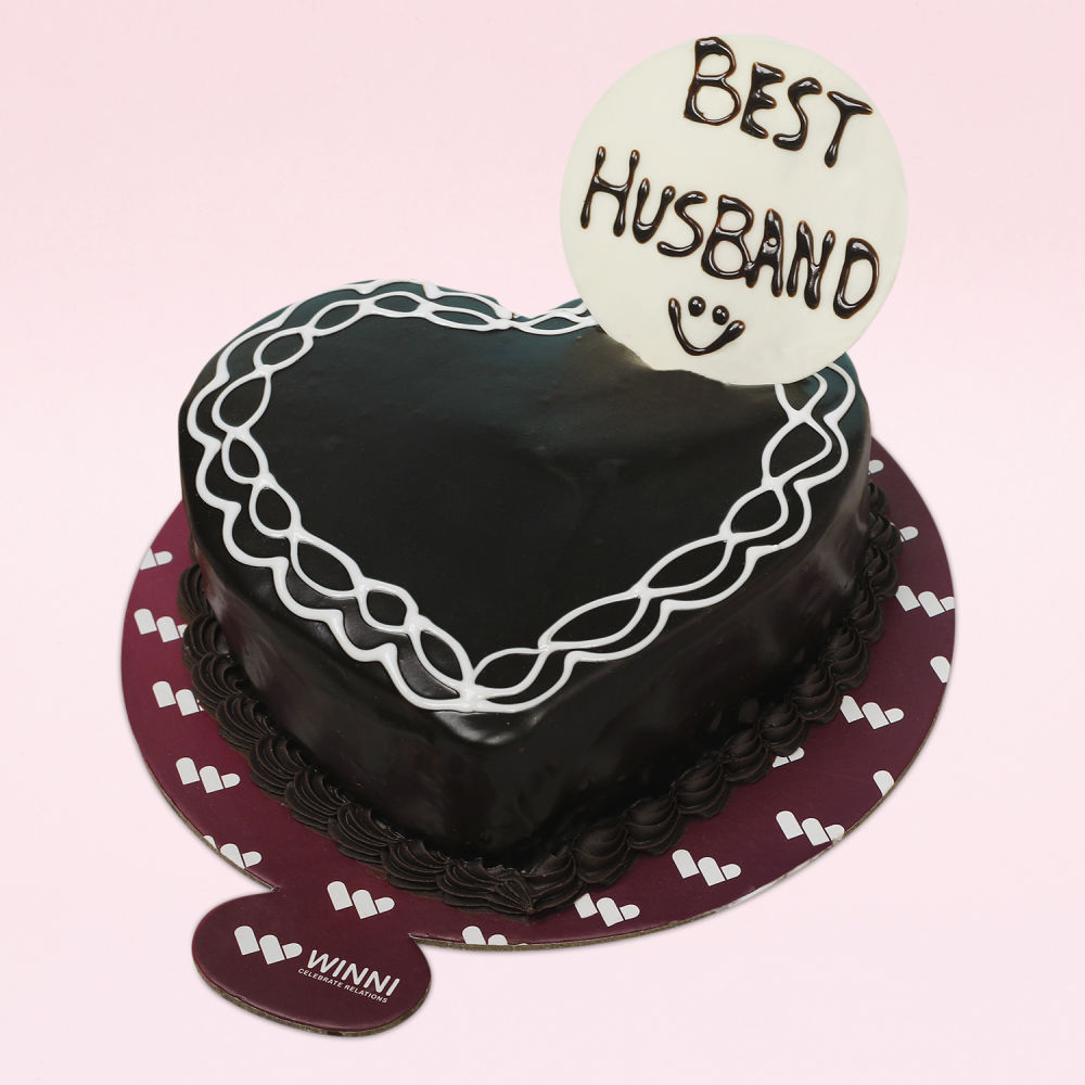 Best Husband Heart Shape Chocolate Cake | Winni.in