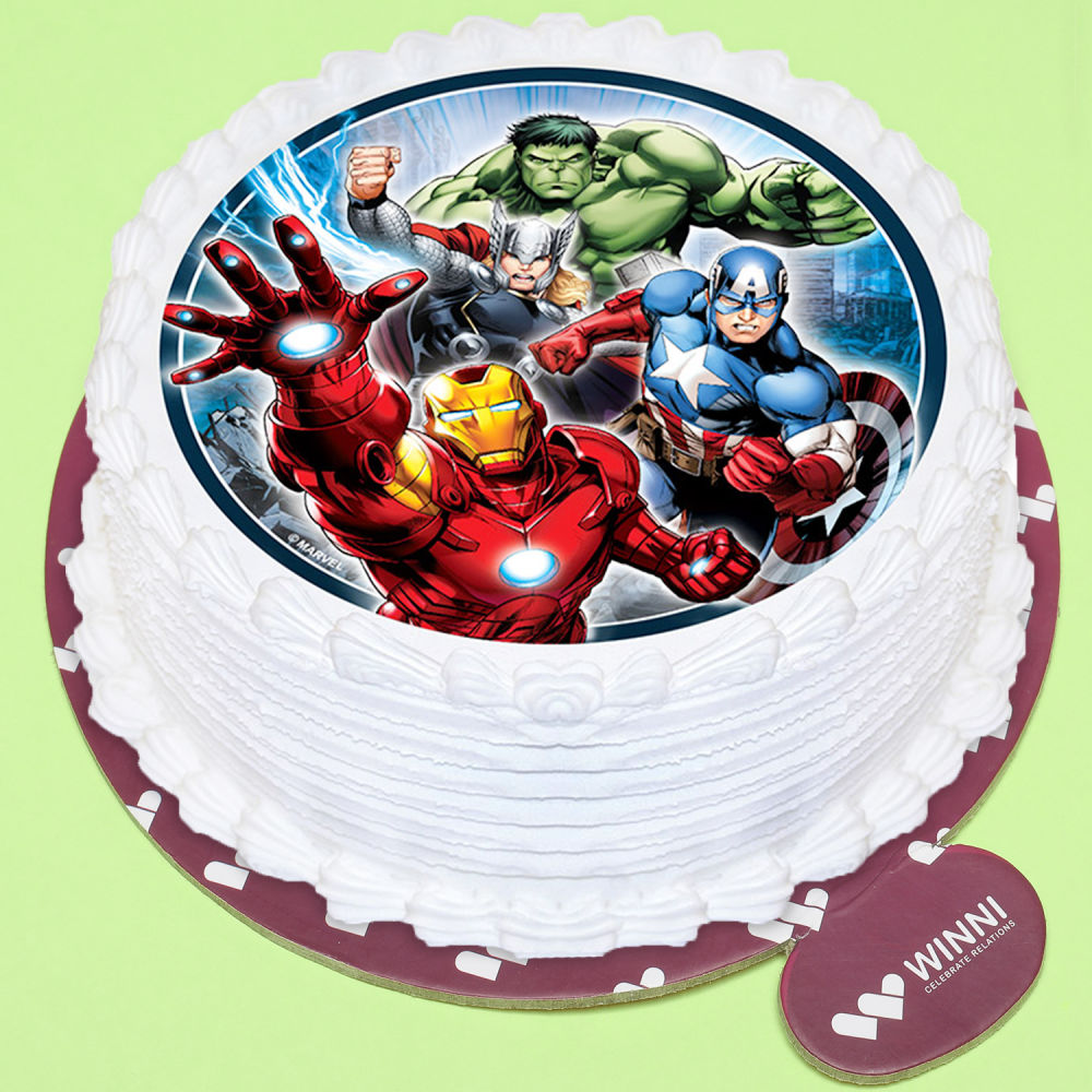 Avengers Vanilla Photo Cake | Winni.in