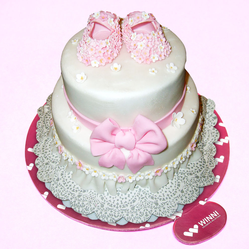 Online Cake Delivery | Baby Girl 2 Tier Cake | Winni.in | Winni.in