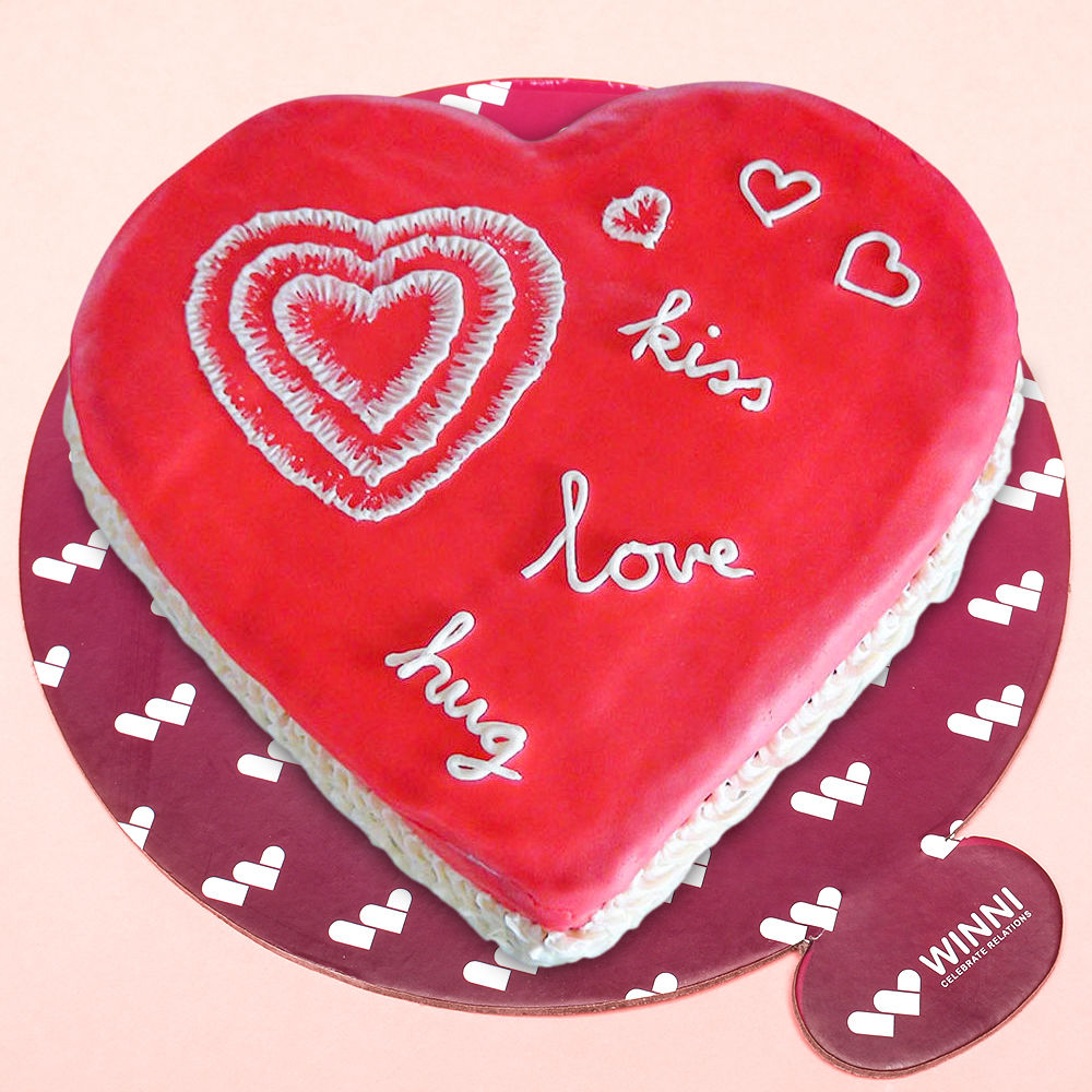 Buy/Send Red Velvet Valentine Heart Shape Cake Online- Winni.in ...