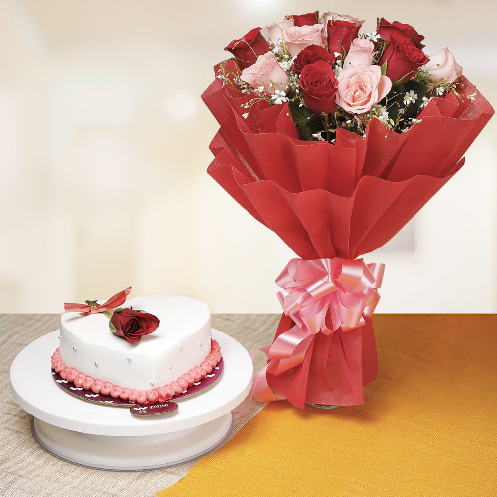 Heart Valentines Fondant Cake - CS0187 – Circo's Pastry Shop