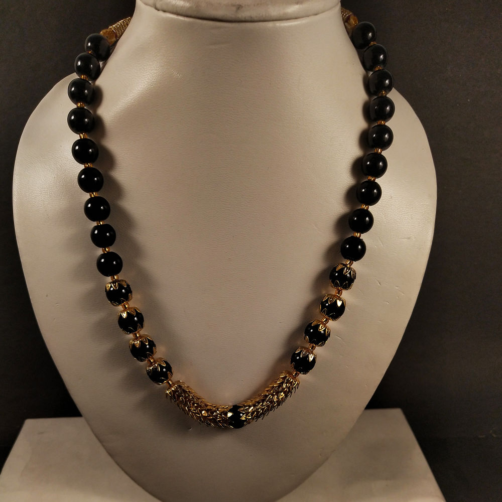 Gorgeous 1 Line Black Pearls Graded Hyderabadi Set - Modi Pearls