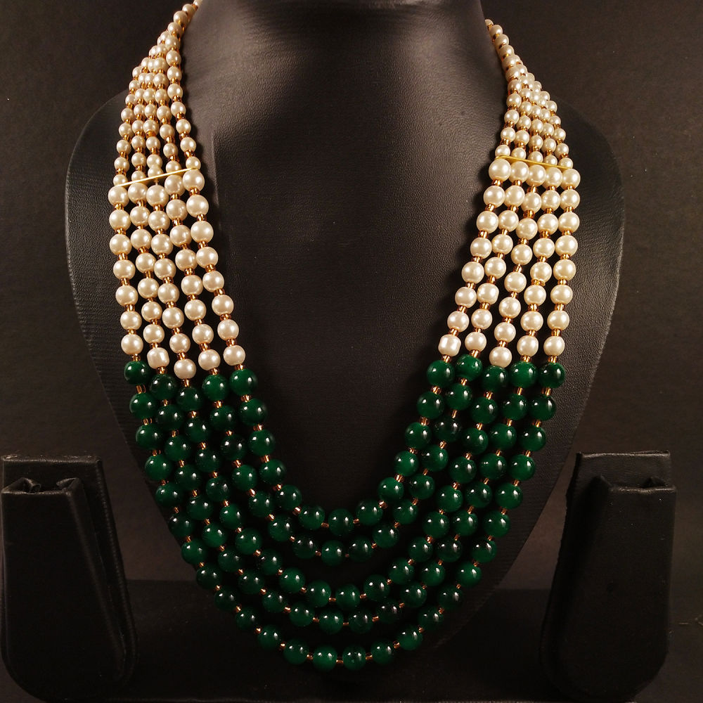 Emerald Green Double Layer Necklace Set