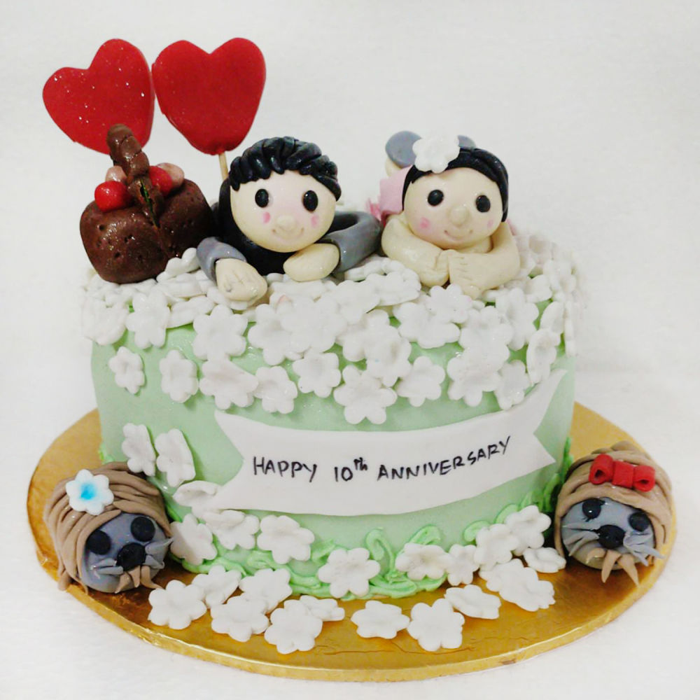 A simple anniversary cake - Decorated Cake by - CakesDecor