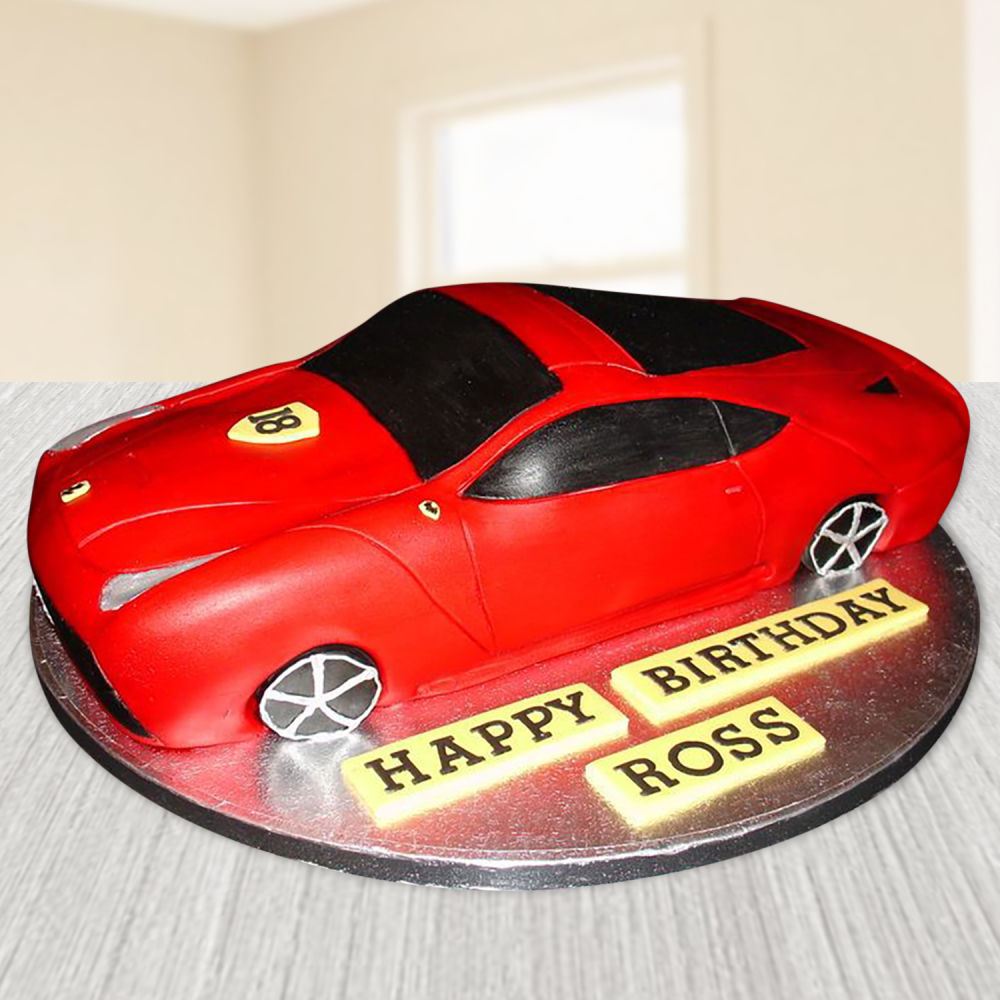 Ferrari Car Shaped Fondant Cake | Winni.in