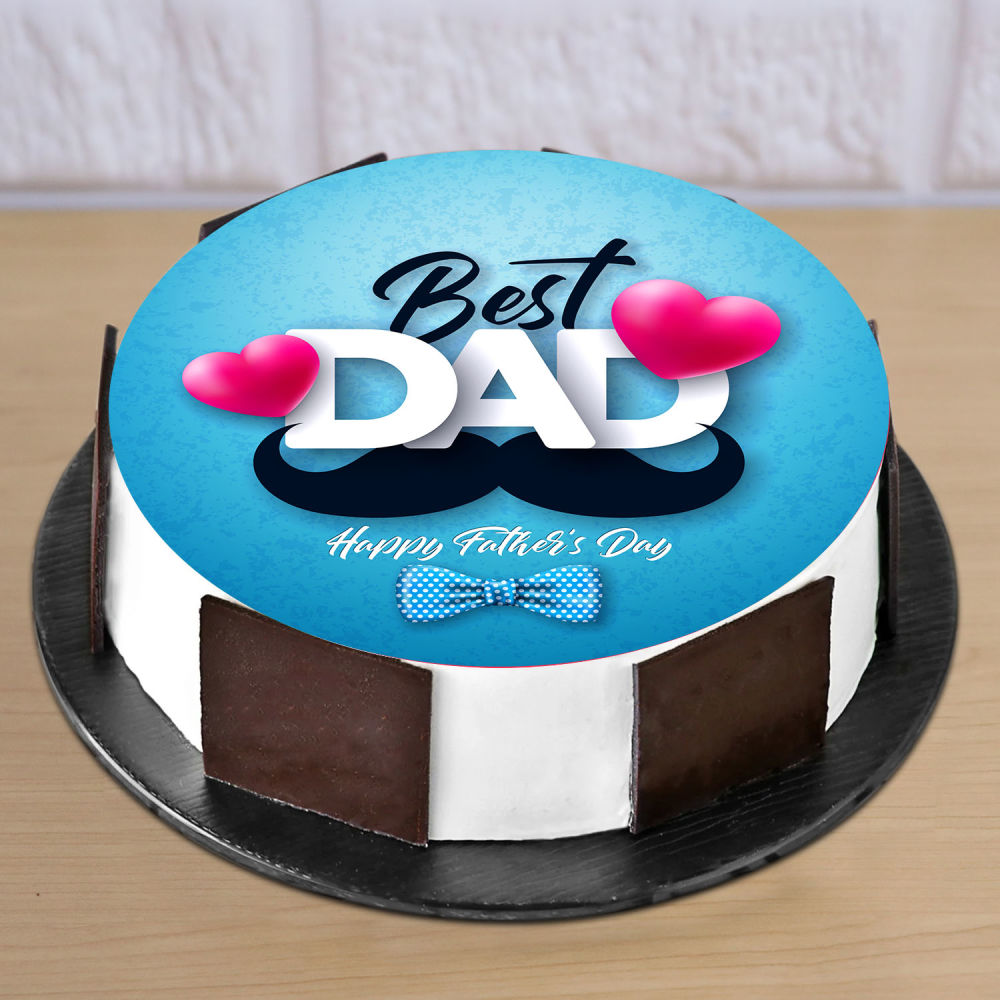 Blue Black Stars Dad Birthday Cake.father's day 2019