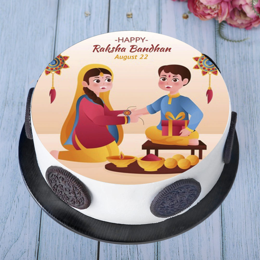 Buy Bhai Dooj Chocolate Poster Cake-Chocolate Bhai Dooj Cake