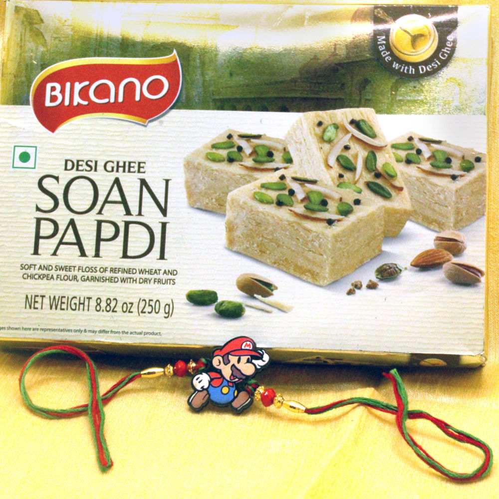 Feastive Celebrations Bikano Soan Cake (480 grams) with a Traditional  Indian Bhaiya Bhabhi Rakhi Loomba Set, a pair of Soan, Pooja Rakhi,  Kesar(branded),Chawal | Surprise Gift for Brother : Amazon.in: Grocery &