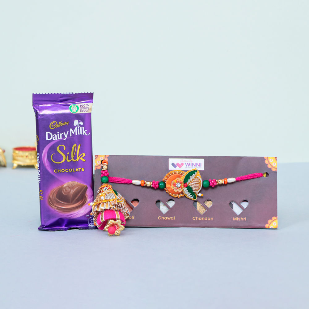 Bhabhi Lovely Rakhi With Dairy Milk Combo | Winni.in