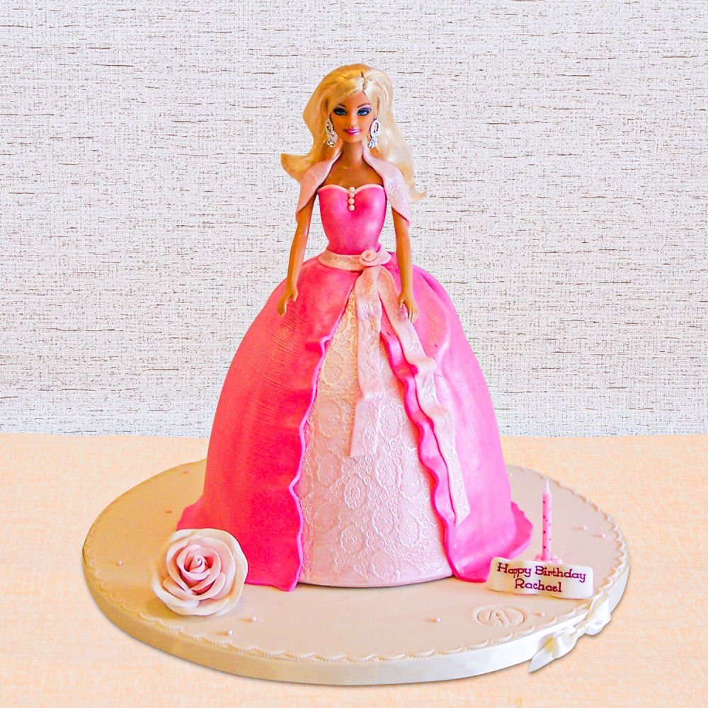 Buy Pink and White Barbie Cake - Sweet Delight at Grace Bakery, Nagercoil