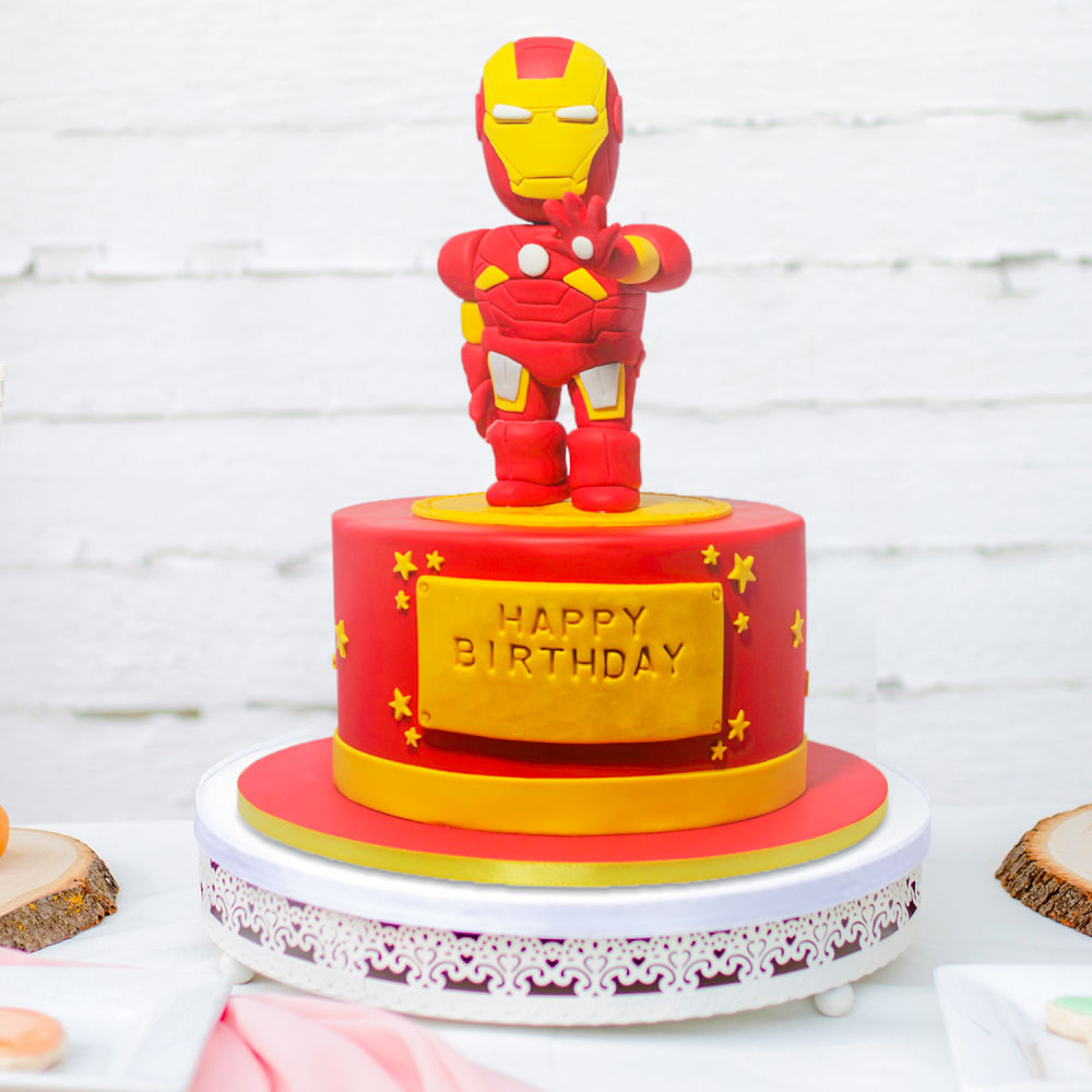 Iron Man Face Cream Cake Delivery in Delhi NCR - ₹899.00 Cake Express