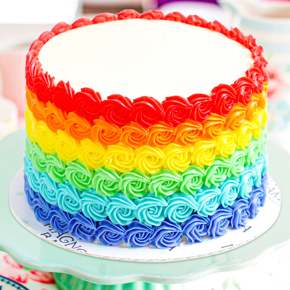 Flowery Rainbow Cream Cake | Winni.in
