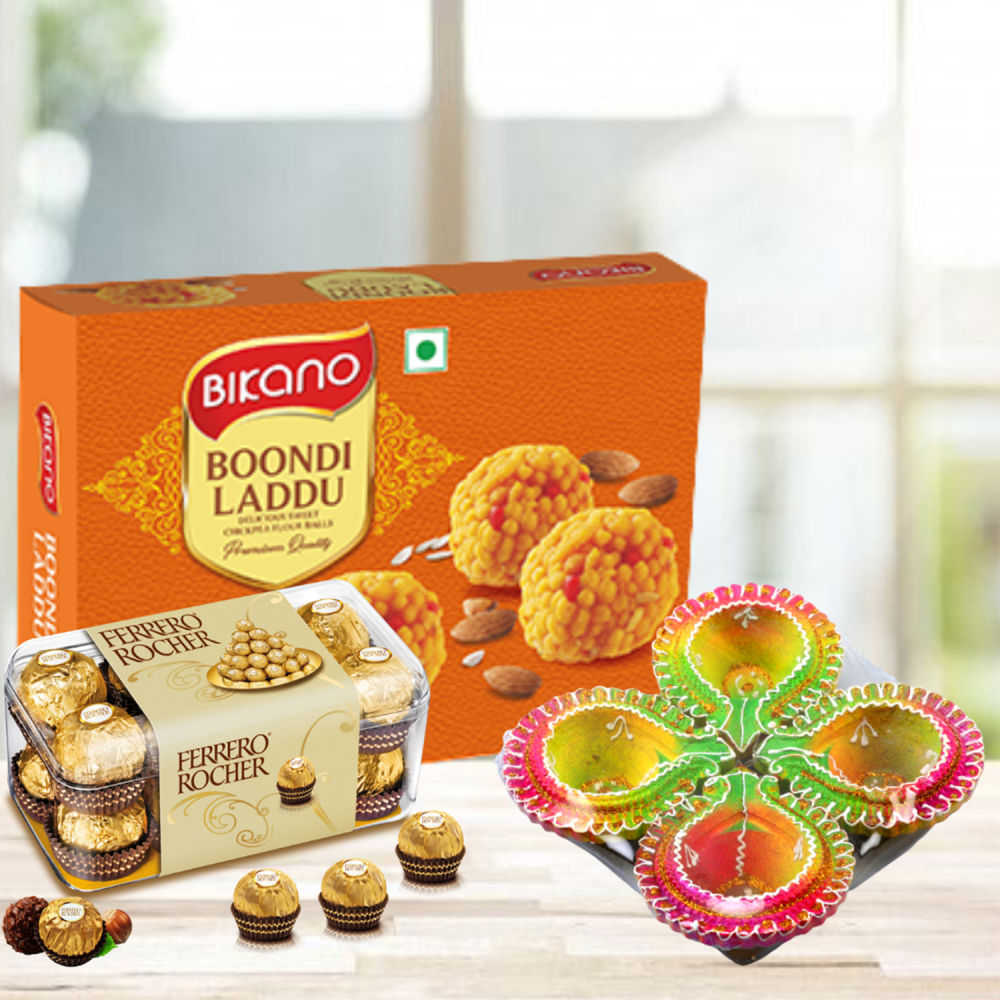 Bikano Besan Laddoo and Dryfruits Rakhi Puja Thali Gift