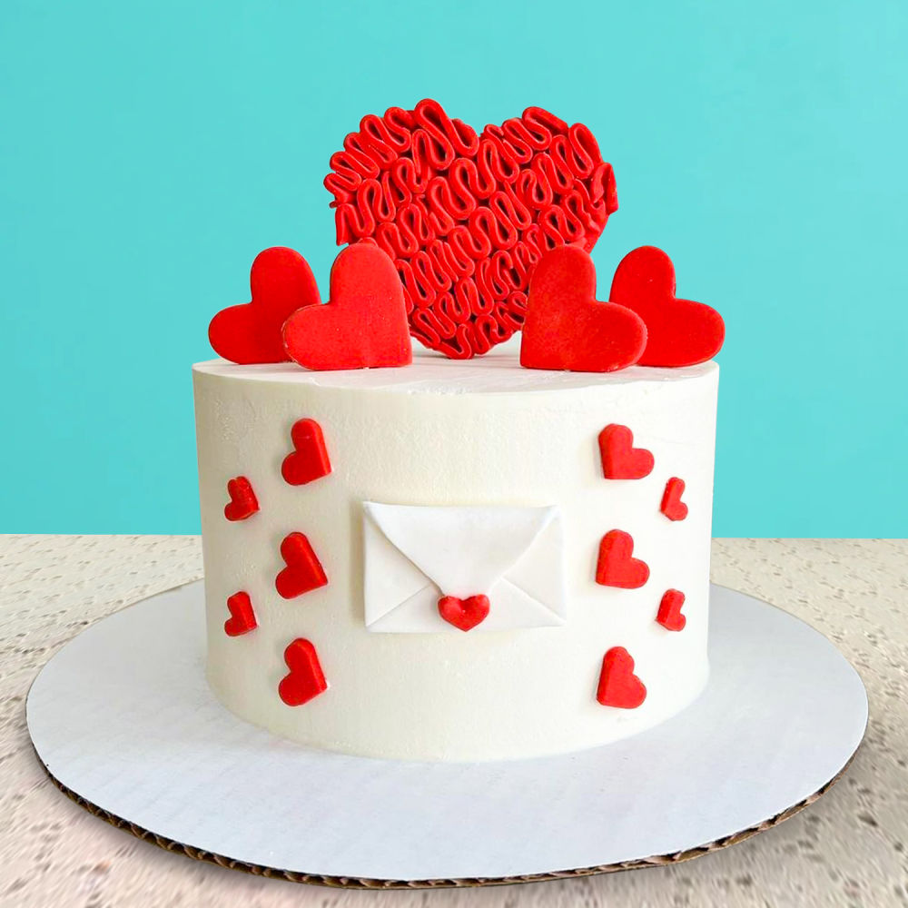 Simple Retro Cursive Heart Cake – Chi Chi's Bakehouse-hdcinema.vn