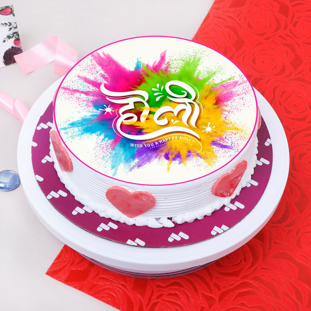 Holi Cakes | Online Holi Cake Delivery in Faridabad - DP Saini Florist