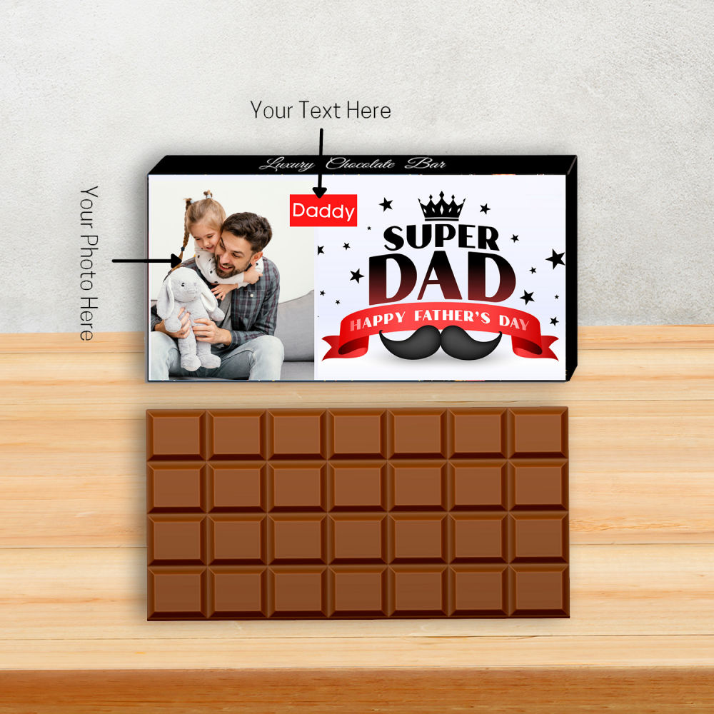 Chocolate Send Father's Day Gift Personalized Super Dad