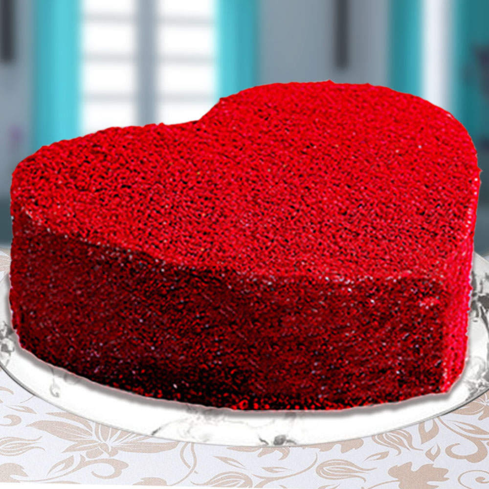 Buy/Send Red Velvet Heart Cake Half Kg Online | Winni | Winni.in