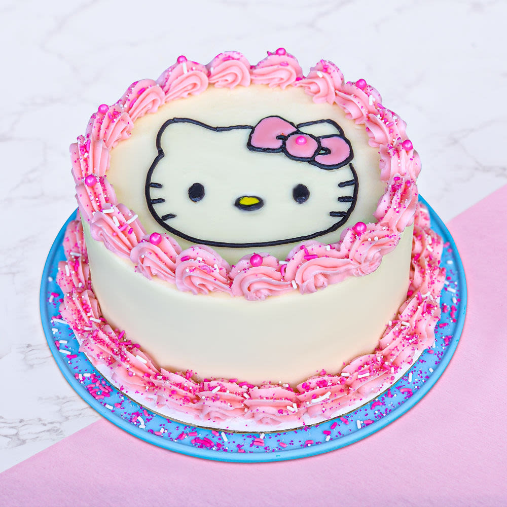 Adorable Vanilla Pinky Kitty Cake | Winni.in
