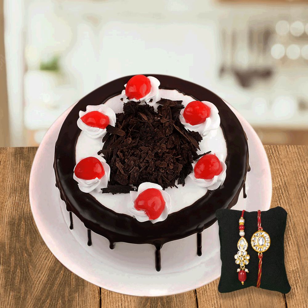 Delightful Black Forest Cake And Bhaiya Bhabhi Rakhi | Winni.in