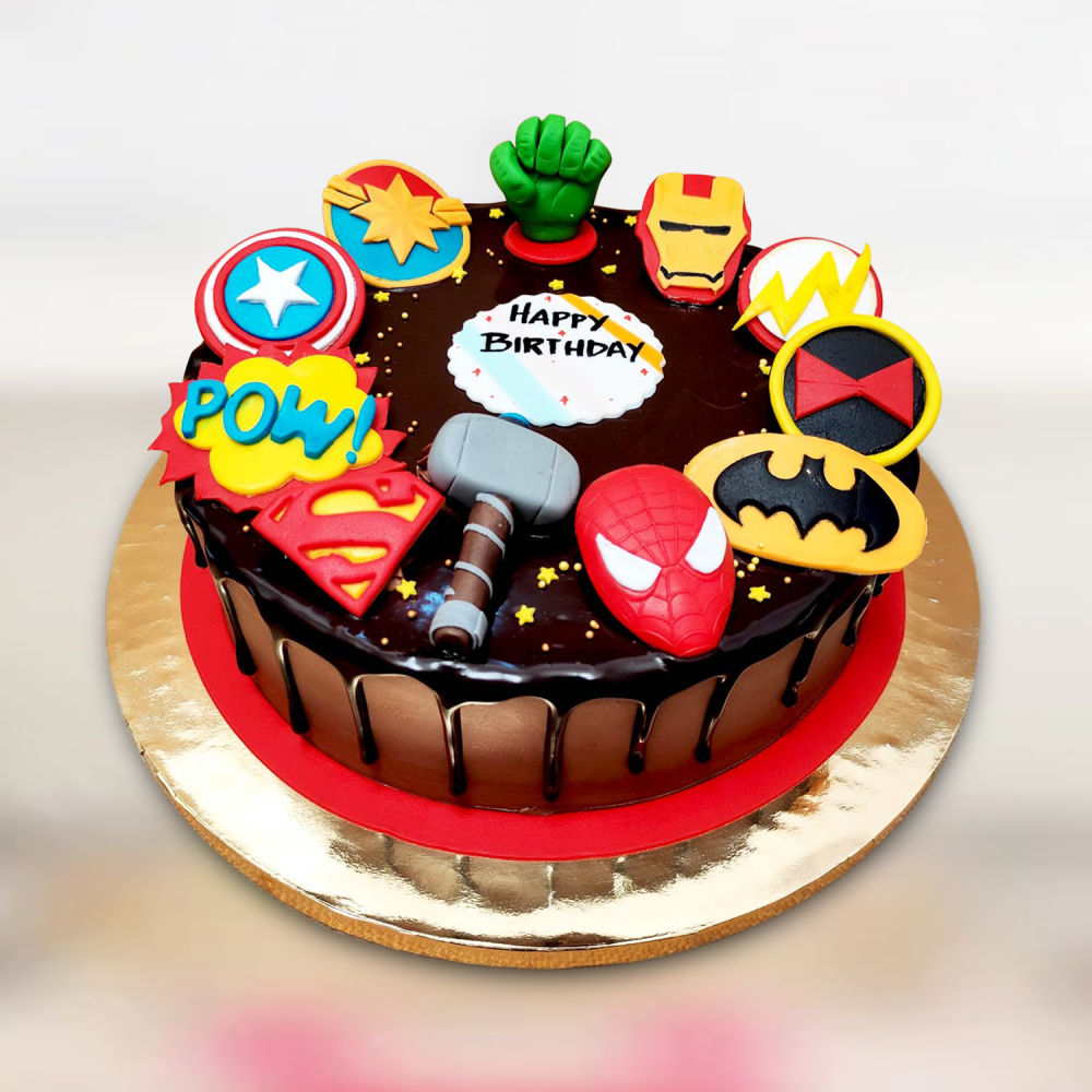 Unicorn Super Hero Theme Cake