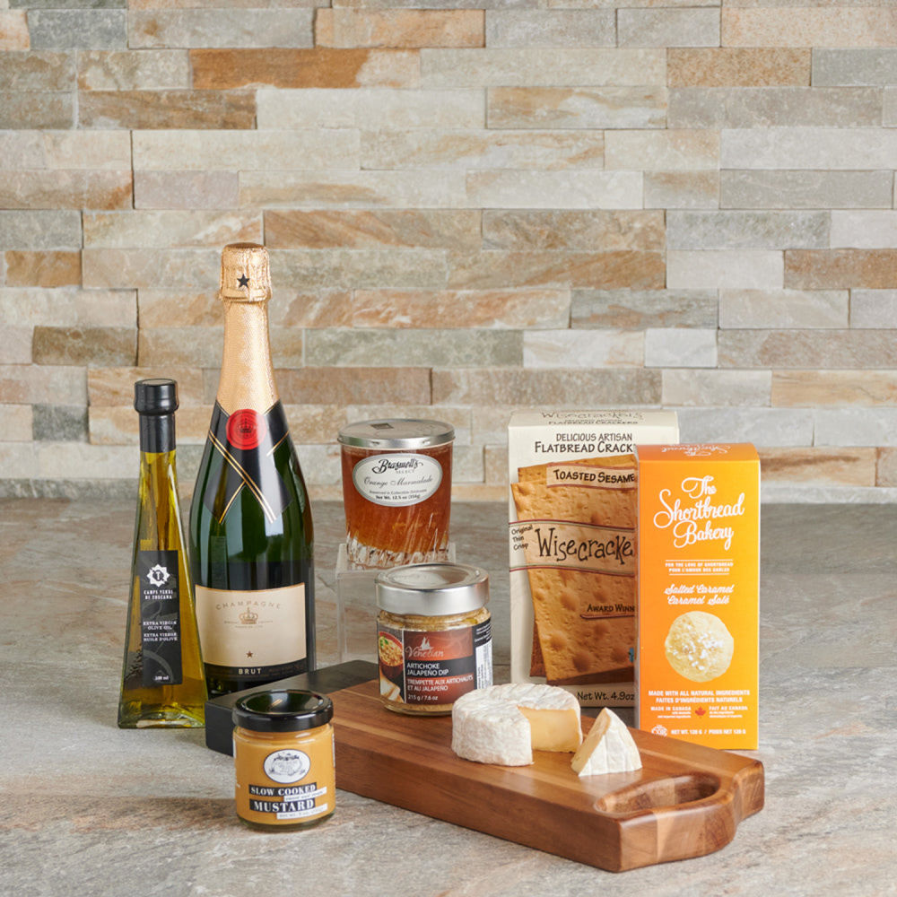 73183 the gourmet accents and champagne gift basket
