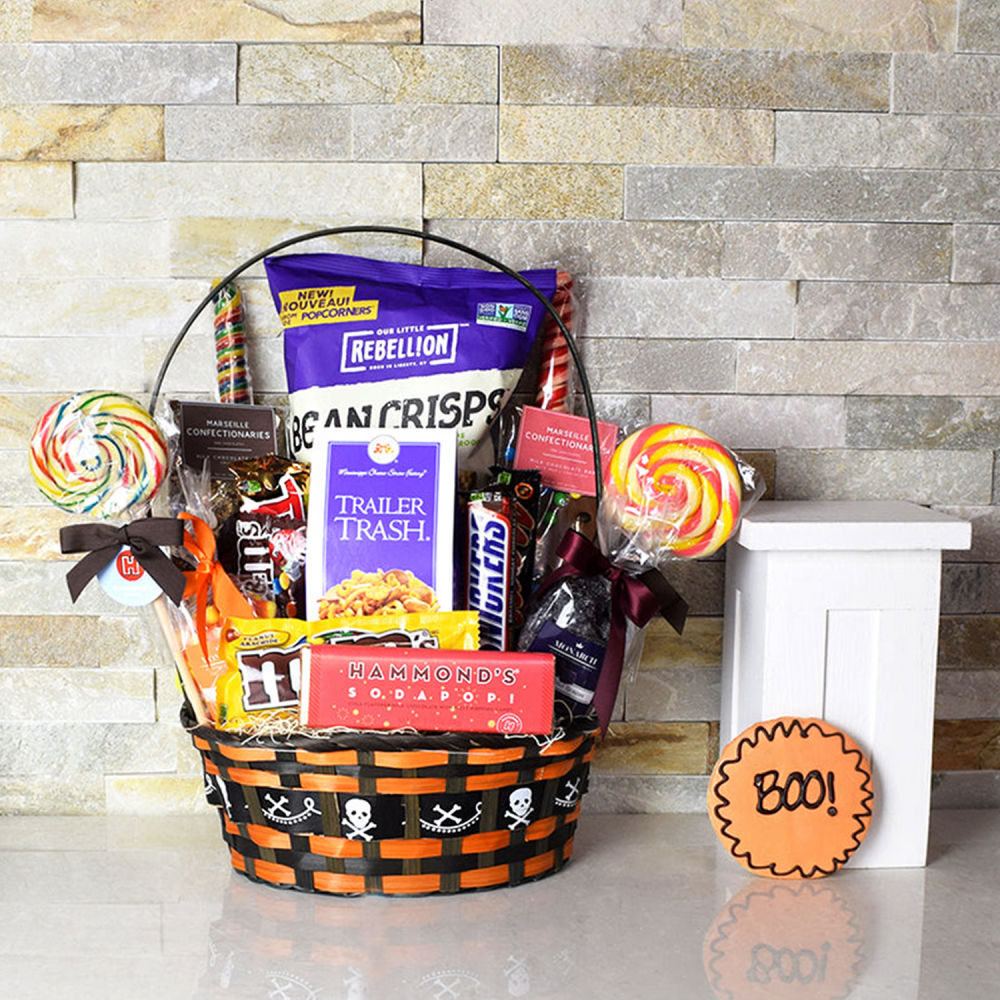 Petrifying Purple Halloween Gift Basket Winni