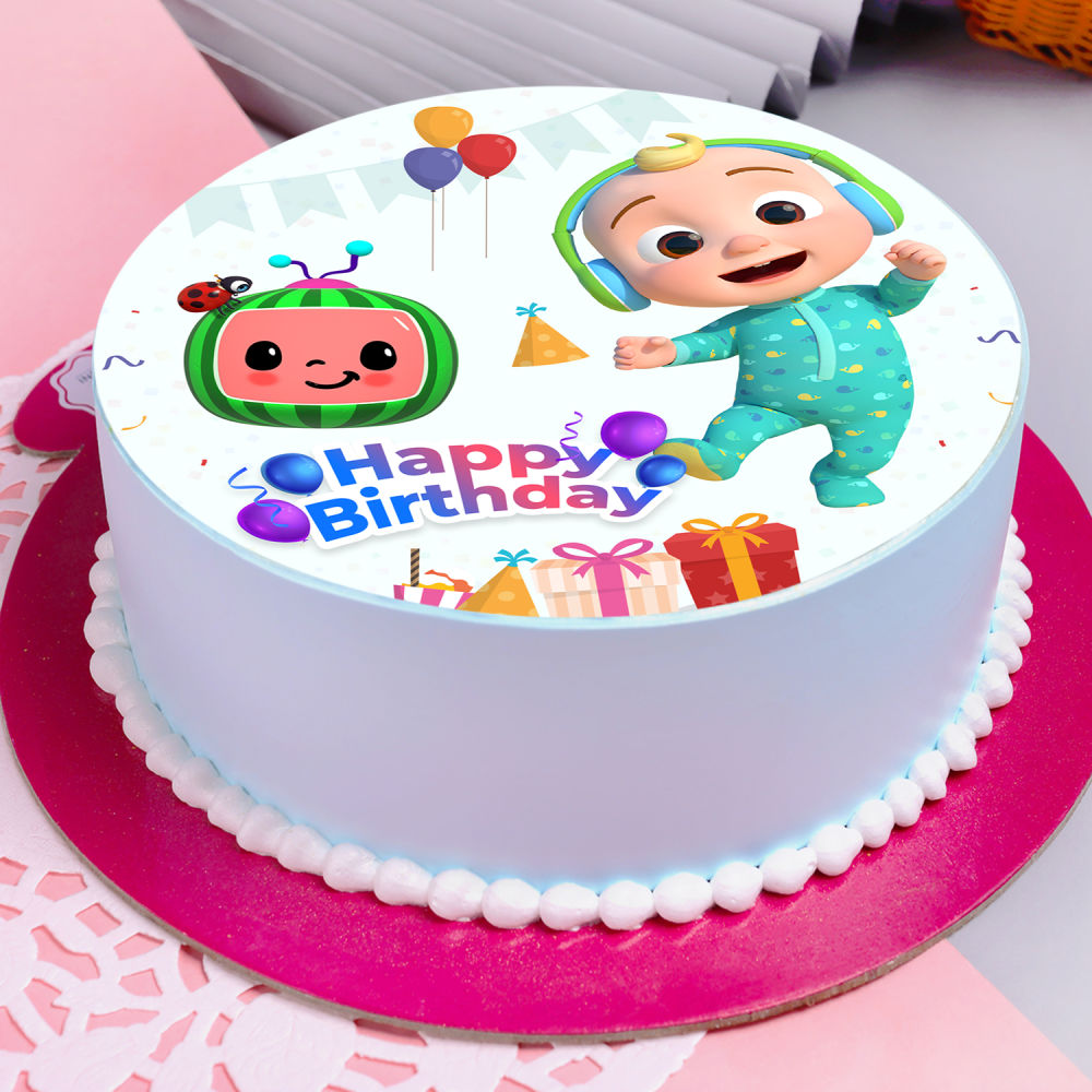 45 Cake Ideas to Remember for Baby's First Milestone : Cocomelon theme cake