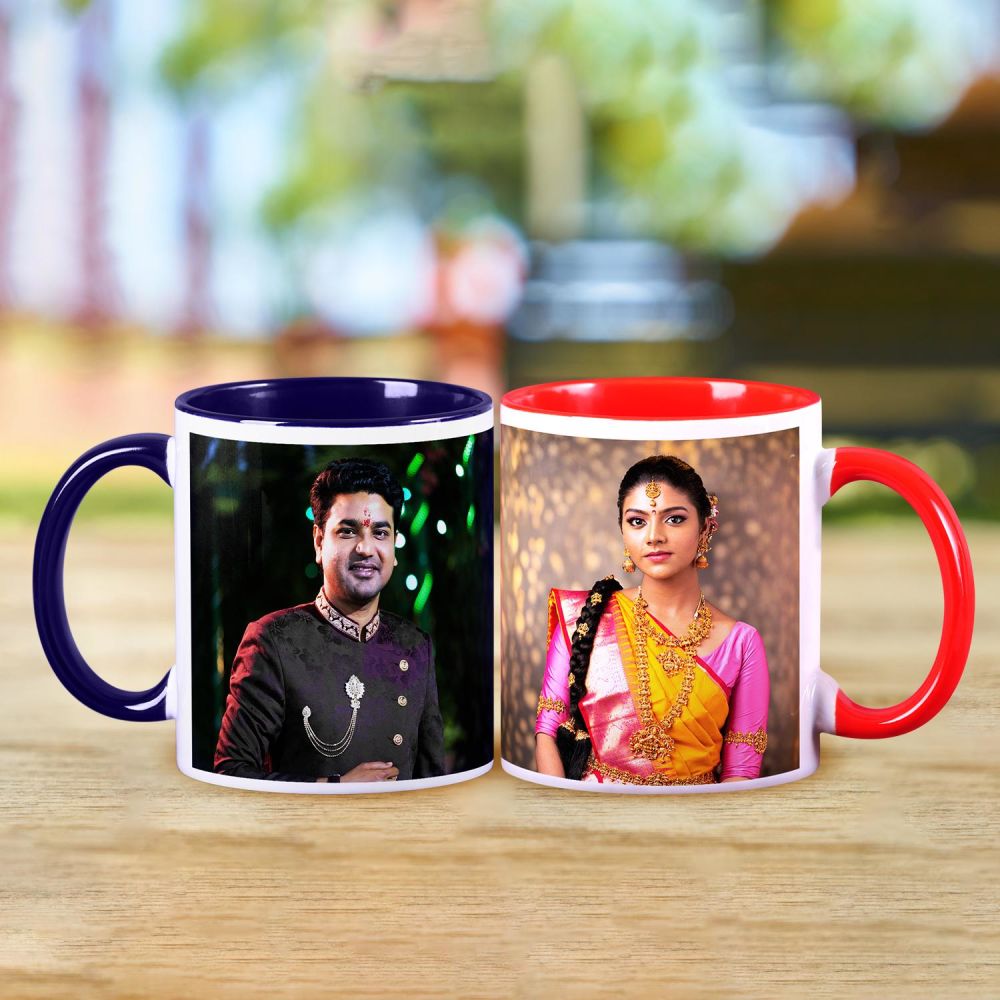 Blue And Red Personalized Mug Combo | Winni