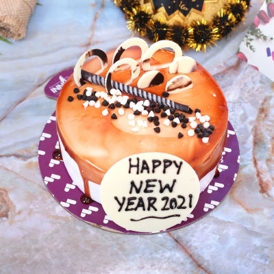 Wish Loaded Premium Butterscotch New Year Cake 2021