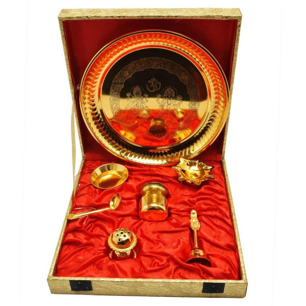 Gold Plated Steel Pooja Thali | Winni