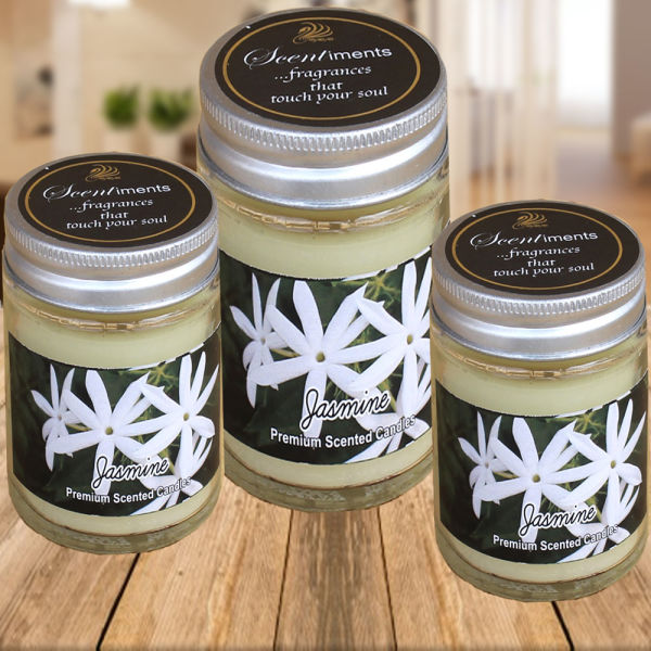 Set of 3 Jasmine Scented Candles Winni