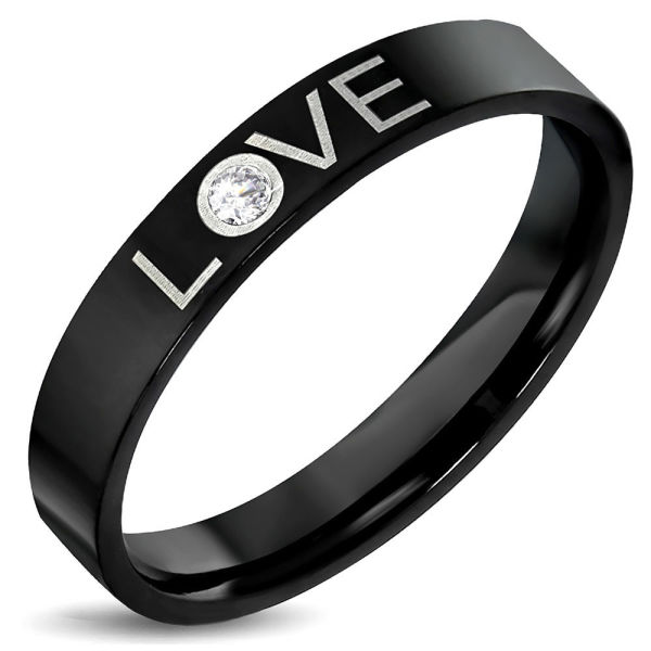 Love Engraved Silver Plated Ring Winni