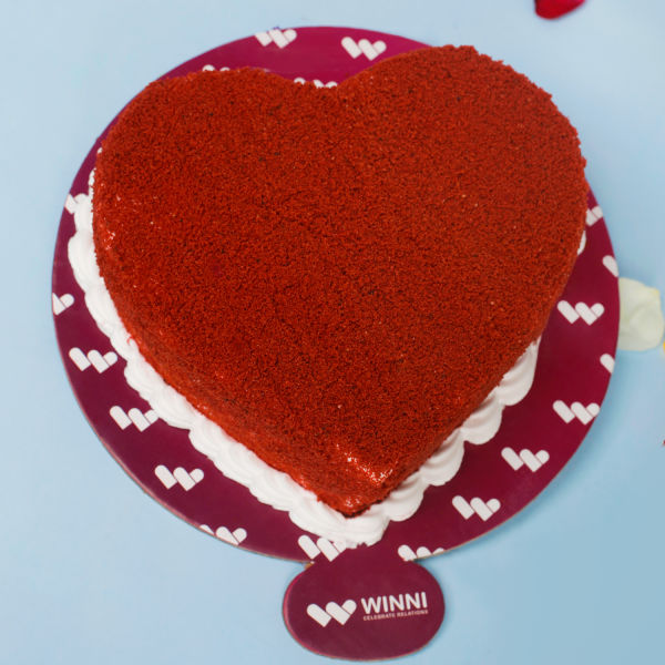 Buy Yummy Red Velvet Heart Shape Cake