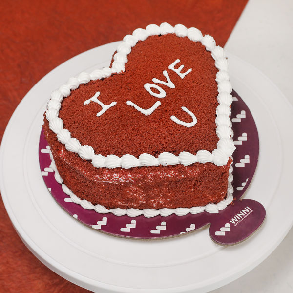 Lovely Red Velvet Heart Shape cake | Winni