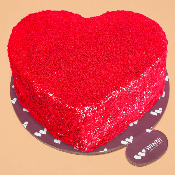 Buy/Send Red Velvet Heart Cake Half Kg Online | Winni | Winni